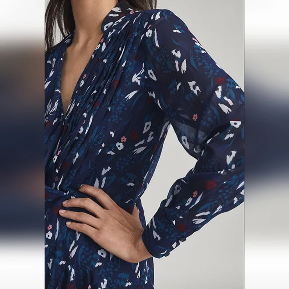 NWT REISS | Maris Long Sleeve Floral Mini Dress - Picture 5 of 9